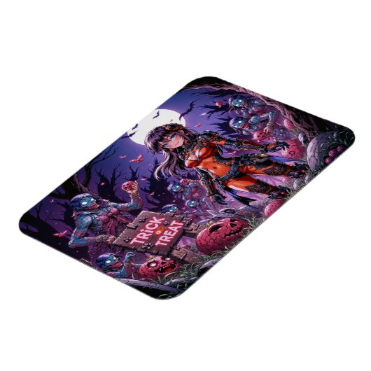 Trick oder Treat Halloween Zombies geben das Gehir Magnet (Linke Seite)