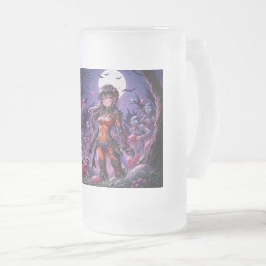 Trick oder Treat Halloween Zombies geben das Gehir Mattglas Bierglas (VorderseiteRechts)