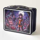 Trick oder Treat Halloween Zombies geben das Gehir Metall Brotdose (Vorderseite)