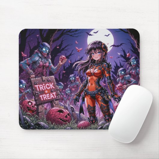 Trick oder Treat Halloween Zombies geben das Gehir Mousepad (Mit Mouse)