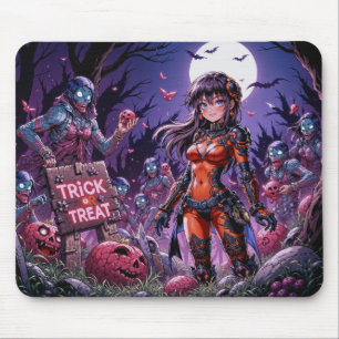 Trick oder Treat Halloween Zombies geben das Gehir Mousepad