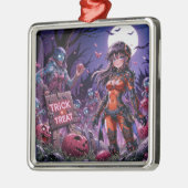Trick oder Treat Halloween Zombies geben das Gehir Ornament Aus Metall (Links)