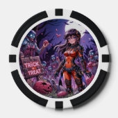 Trick oder Treat Halloween Zombies geben das Gehir Pokerchips (Vorderseite)