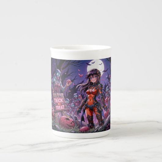 Trick oder Treat Halloween Zombies geben das Gehir Porzellantasse (Vorderseite)