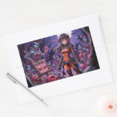 Trick oder Treat Halloween Zombies geben das Gehir Rechteckiger Aufkleber (Umschlag)