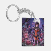 Trick oder Treat Halloween Zombies geben das Gehir Schlüsselanhänger (Vorderseite links)