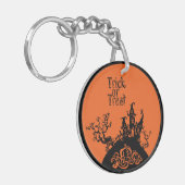 Trick oder Treat Hallowen House Schlüsselanhänger (Vorderseite links)