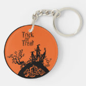 Trick oder Treat Hallowen House Schlüsselanhänger (Rückseite)