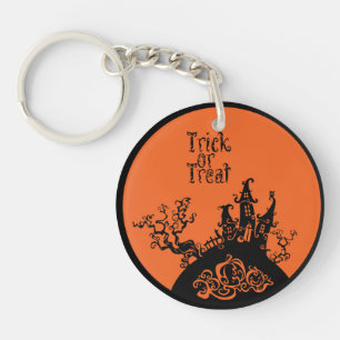 Trick oder Treat Hallowen House Schlüsselanhänger