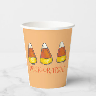 Trick oder Treat Happy Halloween Candy Corn Candie Pappbecher