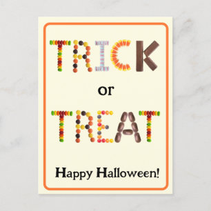 Trick oder Treat - Happy Halloween Candy Postkarte