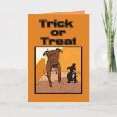 Trick oder Treat Happy Halloween Hunde Karte (Vorderseite)