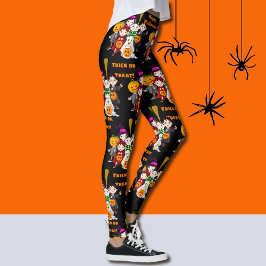 Trick oder Treat Happy Halloween Kids in Kostümen Leggings