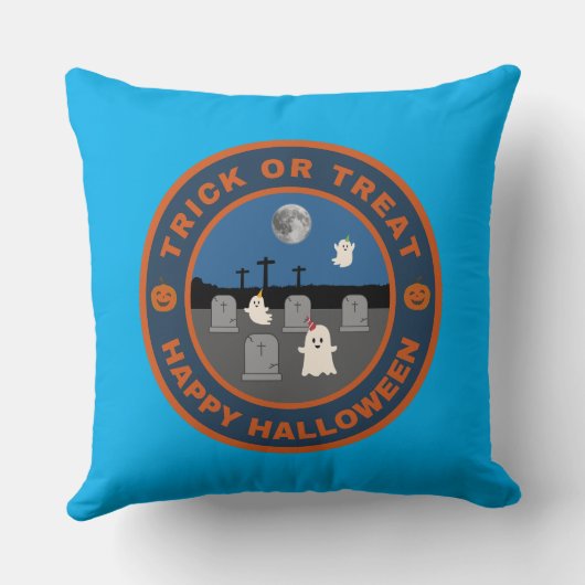 Trick oder Treat Happy Halloween Kissen (Rückseite)
