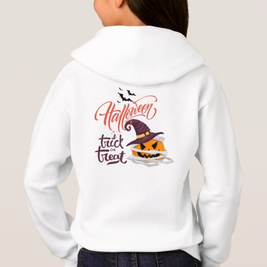 Trick oder Treat Happy Halloween Kostüm für Mädche Hoodie (Rückseite)