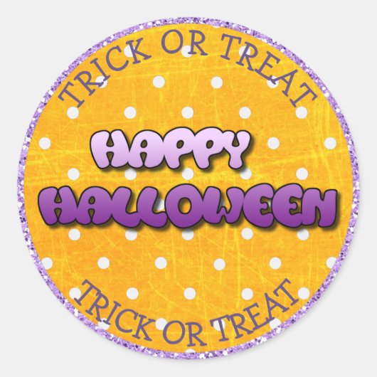 Trick oder Treat Happy Halloween Lila Stickers (Vorderseite)