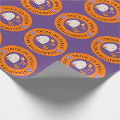 Trick oder Treat Happy Halloween Niedlich Ghost Geschenkpapier (Ecke)