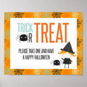 Trick oder Treat Happy Halloween Süßwarenschild Poster (Vorne)