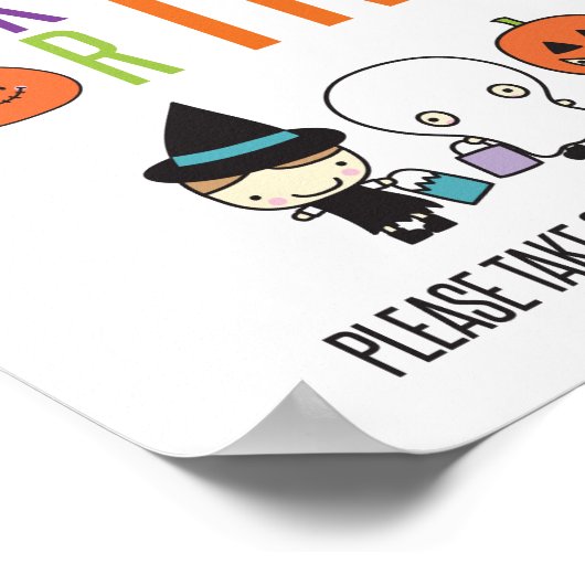 Trick oder Treat Happy Halloween Süßwarenschild Poster (Ecke)
