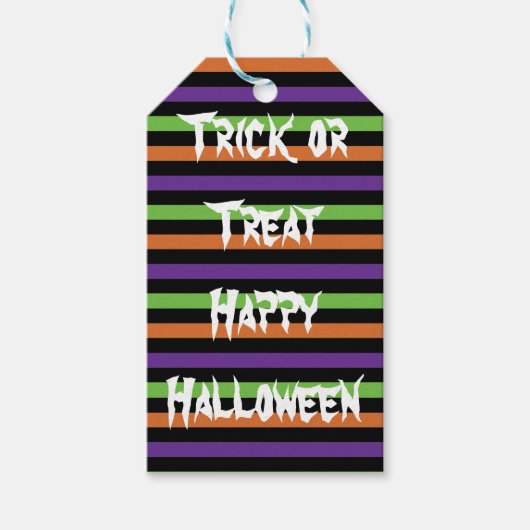 Trick oder Treat Happy Halloween Tag Geschenkanhänger (Vorderseite)