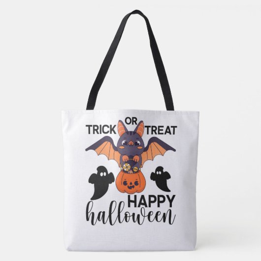 Trick oder Treat Happy Halloween Tasche (Vorderseite)