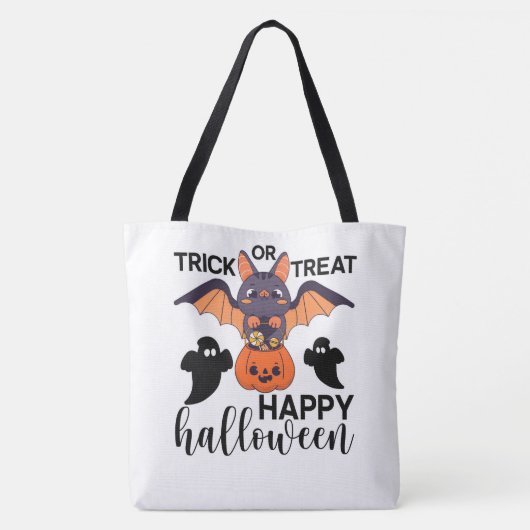 Trick oder Treat Happy Halloween Tasche (Rückseite)