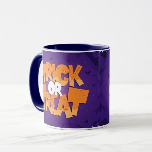Trick oder Treat Happy Halloween Tasse (Vorderseite Links)