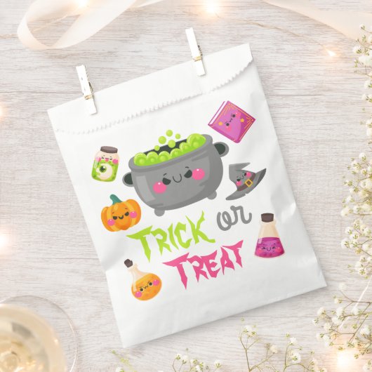 Trick oder Treat Hexe Cauldron Halloween Geschenktütchen (Ausgeschnitten)