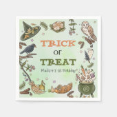 Trick oder Treat Hexe Halloween Geburtstag Napkins Serviette (Vorderseite)