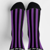 Trick oder Treat Hexe Lila schwarz gestreift Socken (Oben)
