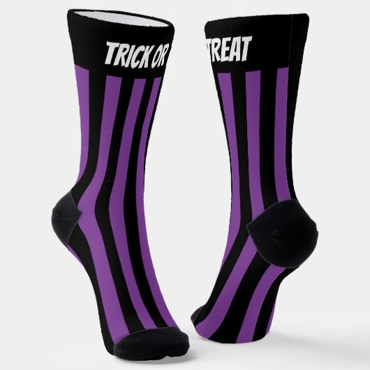 Trick oder Treat Hexe Lila schwarz gestreift Socken (Gewinkelt)