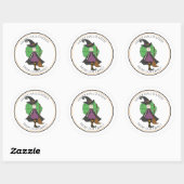 Trick oder Treat Hexe mit lockigen Haaren Hallowee Runder Aufkleber (Blatt)