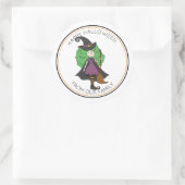 Trick oder Treat Hexe mit lockigen Haaren Hallowee Runder Aufkleber (Tasche)