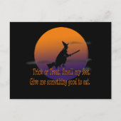 Trick oder Treat Hexe Postkarte (Vorderseite)