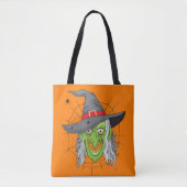 Trick oder Treat Hexe und Spinnen doppelseitig Tasche (Vorderseite)