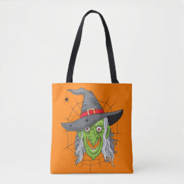 Trick oder Treat Hexe und Spinnen doppelseitig Tasche