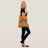 Trick oder Treat Hexe und Spinnen doppelseitig Tasche (Am Model)