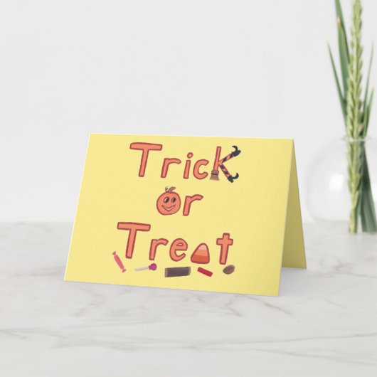 Trick oder Treat Hexenleder Candy Halloween Design Karte (Vorderseite)