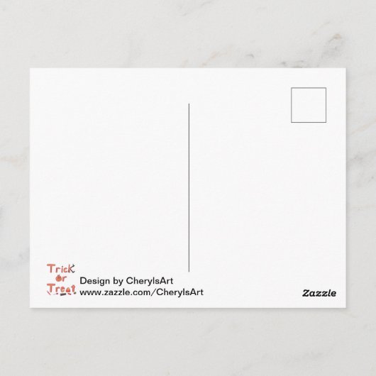 Trick oder Treat Hexenleder Candy Halloween Design Postkarte (Rückseite)