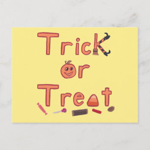 Trick oder Treat Hexenleder Candy Halloween Design Postkarte