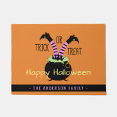 Trick oder Treat Hexenleder in Pot Happy Halloween Fußmatte (Vorderseite)