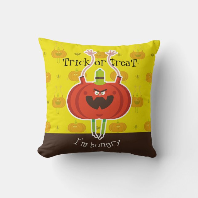 Trick oder treat ich habe Hunger Kissen (Vorderseite)