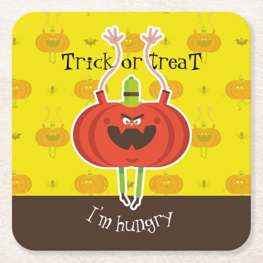 Trick oder treat ich habe Hunger Rechteckiger Pappuntersetzer (Vorderseite)