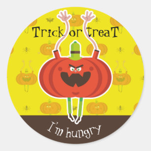 Trick oder treat ich habe Hunger Runder Aufkleber