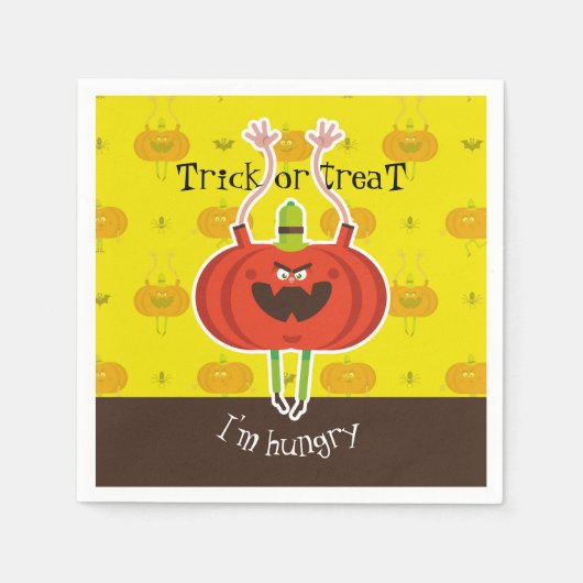 Trick oder treat ich habe Hunger Serviette (Vorderseite)