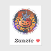Trick oder Treat - Jack-o'-Lantern mit Rote Rose ( Aufkleber (Blatt)