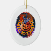 Trick oder Treat - Jack-o'-Lantern mit Rote Rose ( Keramik Ornament (Rechts)