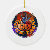 Trick oder Treat - Jack-o'-Lantern mit Rote Rose ( Keramik Ornament (Hinten)