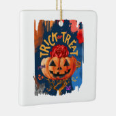 Trick oder Treat - Jack-o'-Lantern mit Rote Rose ( Keramikornament (Rechts)