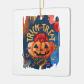 Trick oder Treat - Jack-o'-Lantern mit Rote Rose ( Keramikornament (Links)